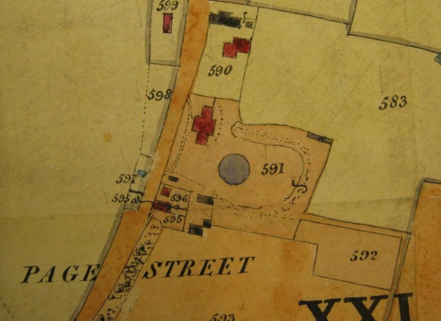 1840 tithe map of Hendon Parish showing Abbey Wood in a cruciform plan