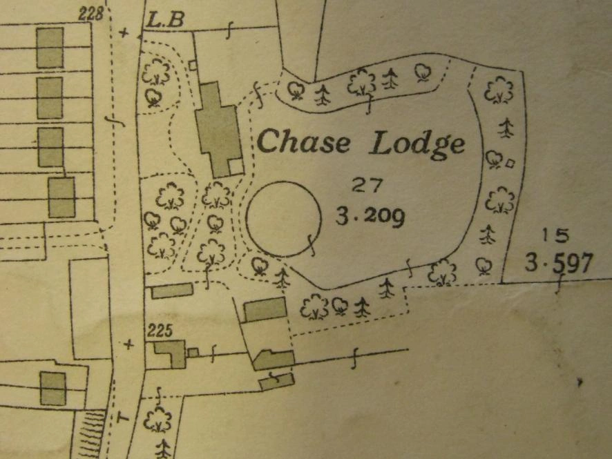 1932 Ordnance Survey map after the clearance of glasshouses and walled garden
